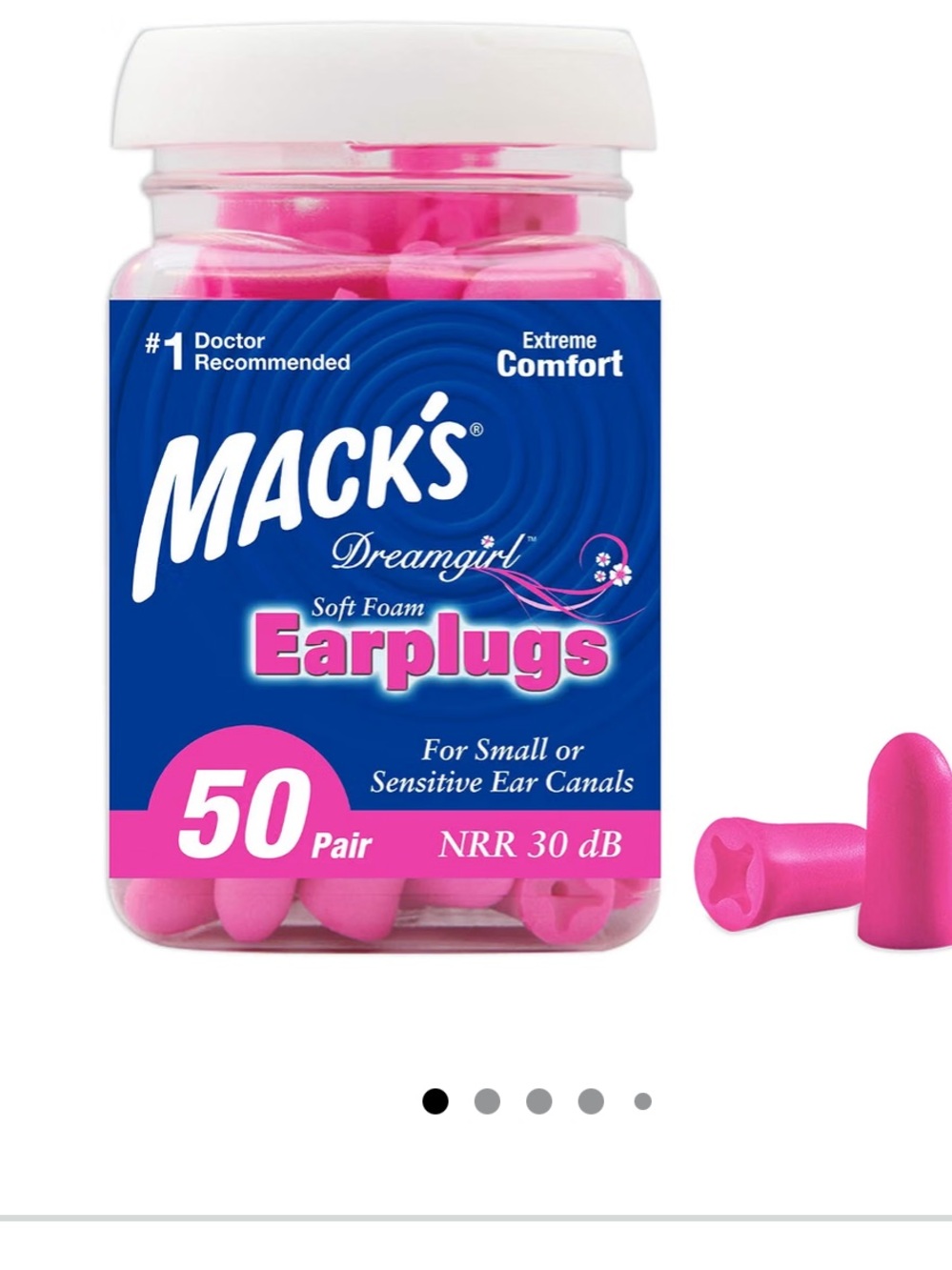 Mack’s Soft Foam Earplugs 50Pair Pink Small Ear Plug Noise Protection new